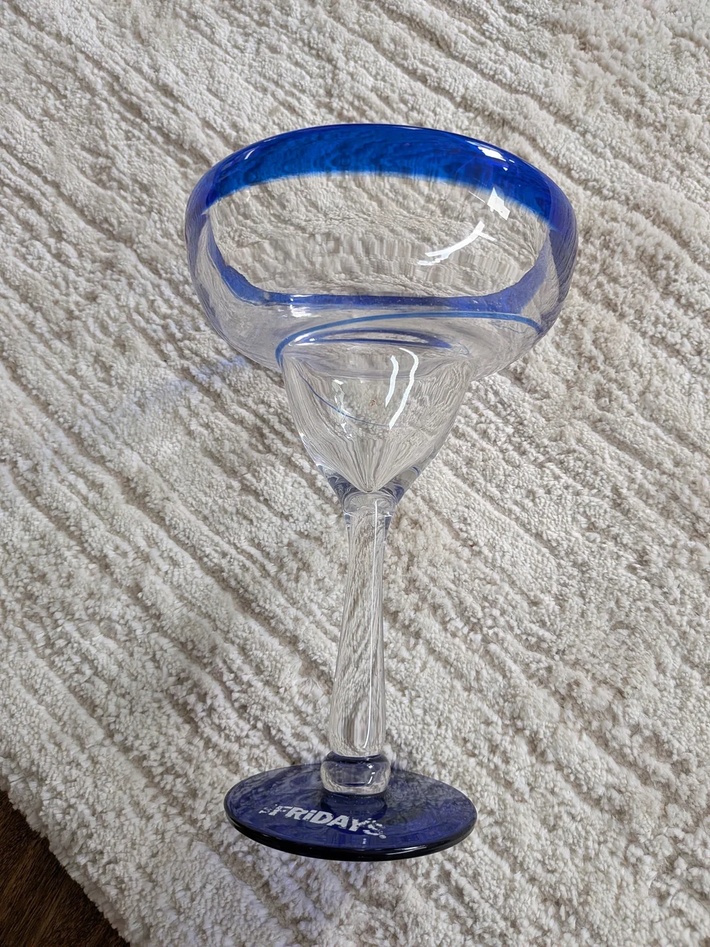 Vintage TGI FRIDAYSBlue-Trim Margarita Glass